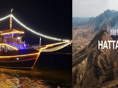 Dhow Cruise Marina & Half Day Hatta Tour with Hotel Transport
